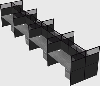 Shared rectangular cubicle
