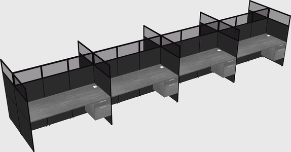 Shared rectangular cubicle