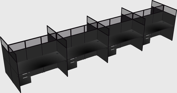 Shared rectangular cubicle