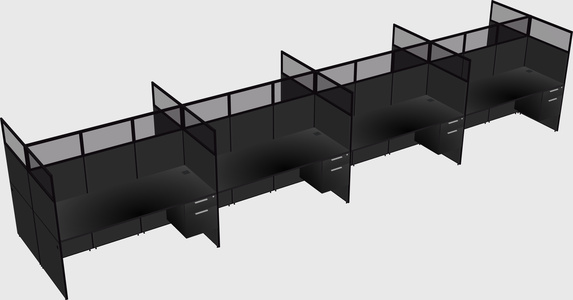 Shared rectangular cubicle