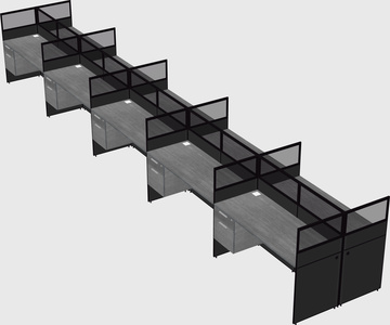 Shared rectangular cubicle