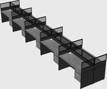 Shared rectangular cubicle