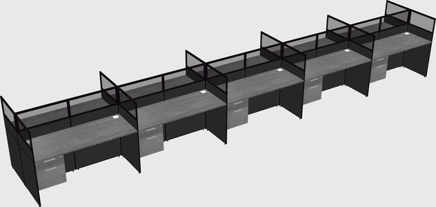 Shared rectangular cubicle