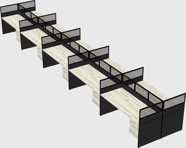 Shared rectangular cubicle
