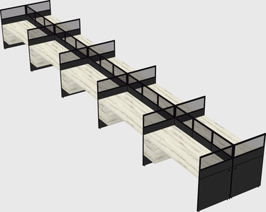 Shared rectangular cubicle