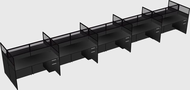Shared rectangular cubicle