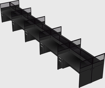 Shared rectangular cubicle