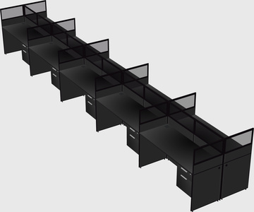Shared rectangular cubicle