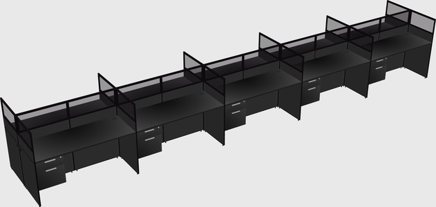 Shared rectangular cubicle