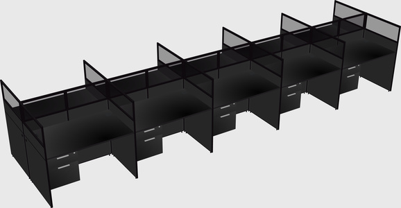 Shared rectangular cubicle