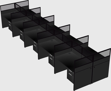 Shared rectangular cubicle