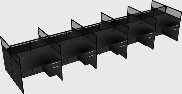 Shared rectangular cubicle