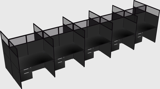 Shared rectangular cubicle