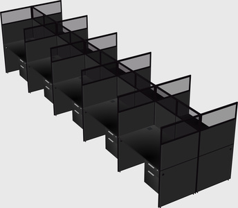 Shared rectangular cubicle