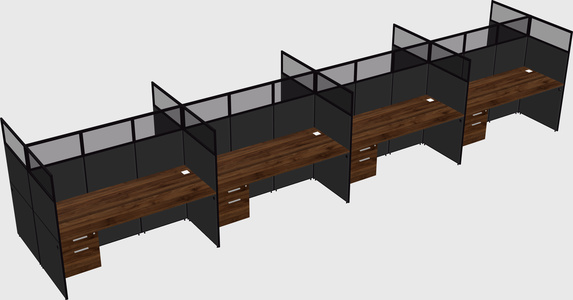 Shared rectangular cubicle