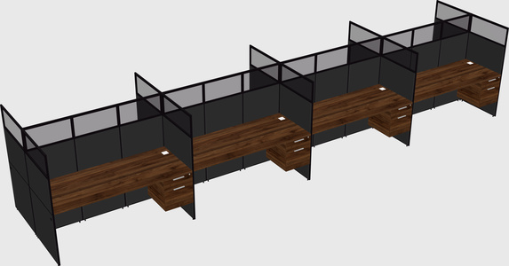 Shared rectangular cubicle