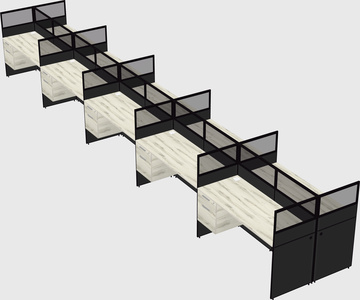 Shared rectangular cubicle
