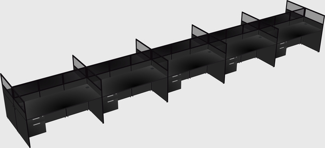 Shared rectangular cubicle