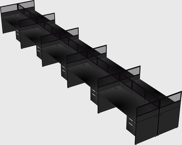 Shared rectangular cubicle