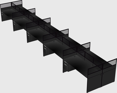 Shared rectangular cubicle