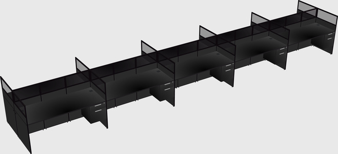 Shared rectangular cubicle