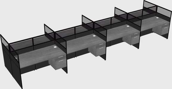 Shared rectangular cubicle