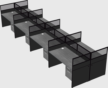Shared rectangular cubicle