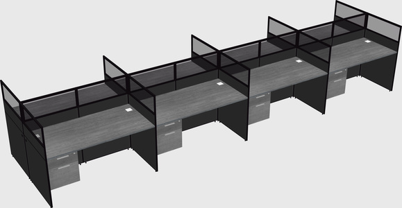 Shared rectangular cubicle