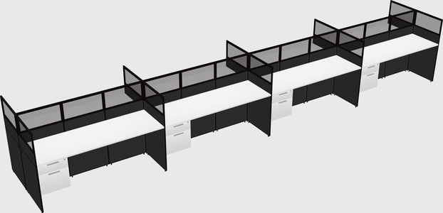 Shared rectangular cubicle