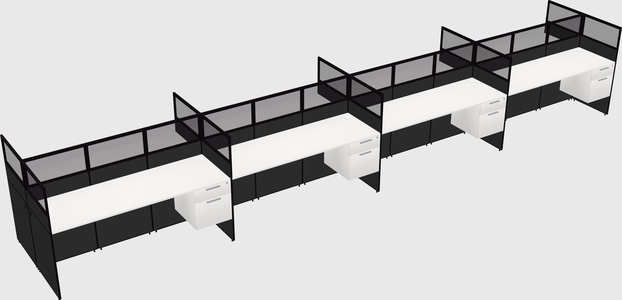 Shared rectangular cubicle