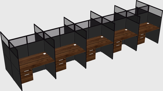 Shared rectangular cubicle