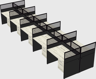 Shared rectangular cubicle