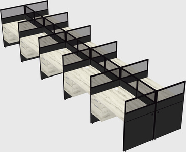 Shared rectangular cubicle