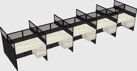 Shared rectangular cubicle