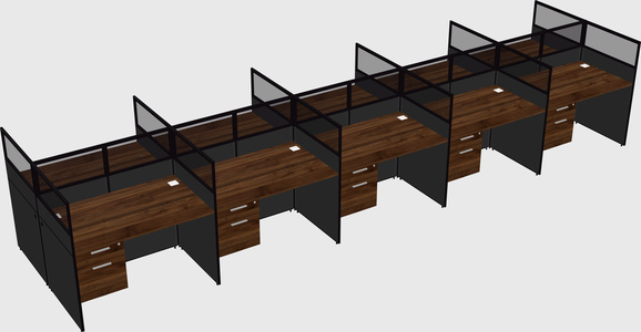Shared rectangular cubicle