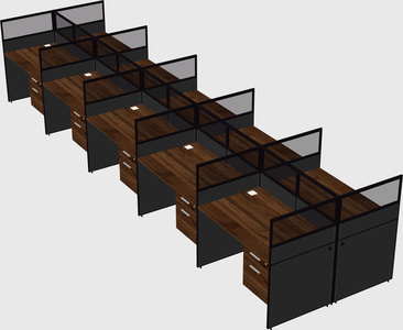 Shared rectangular cubicle