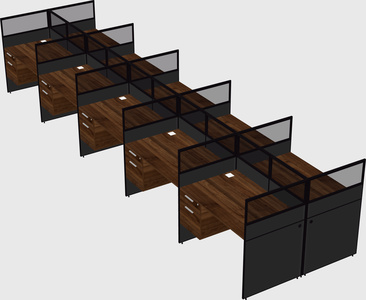 Shared rectangular cubicle