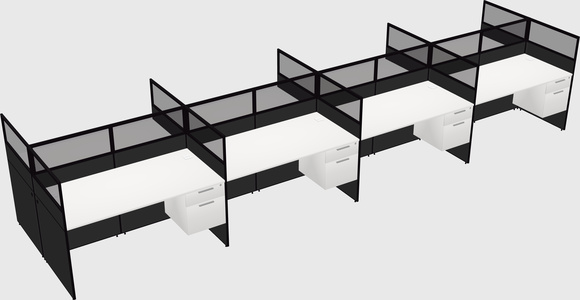 Shared rectangular cubicle
