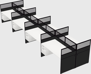 Shared rectangular cubicle