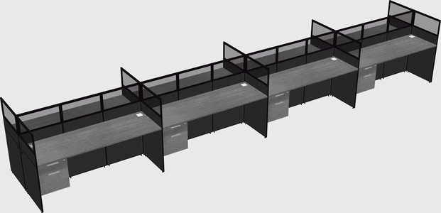 Shared rectangular cubicle