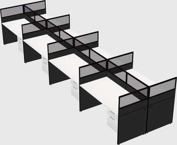 Shared rectangular cubicle