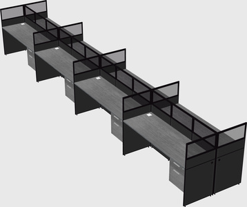 Shared rectangular cubicle