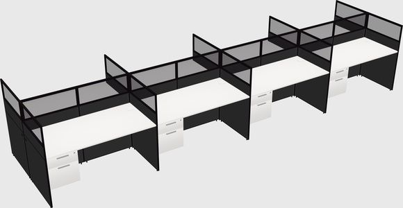 Shared rectangular cubicle