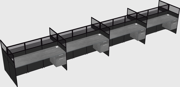 Shared rectangular cubicle