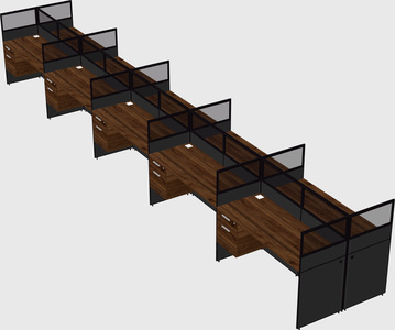 Shared rectangular cubicle