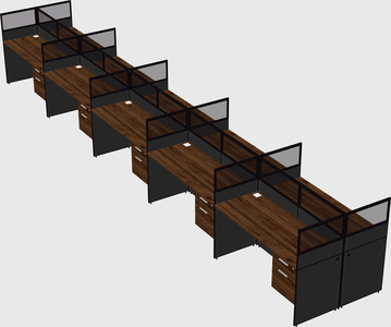Shared rectangular cubicle