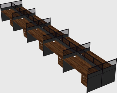 Shared rectangular cubicle