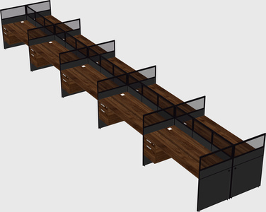 Shared rectangular cubicle