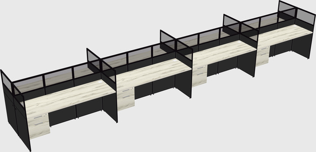 Shared rectangular cubicle