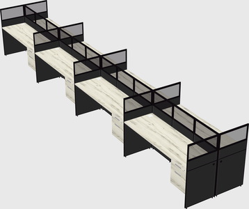 Shared rectangular cubicle